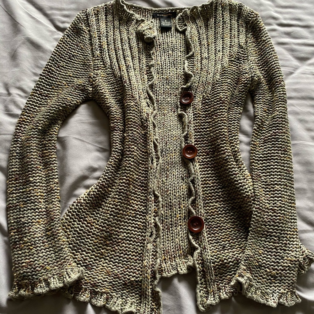 BCBGMAXAZRIA green sweater cardigan S